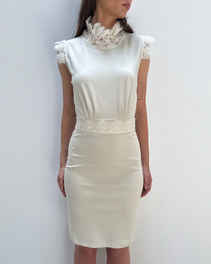 Paola Frani Lace-Trim Dress