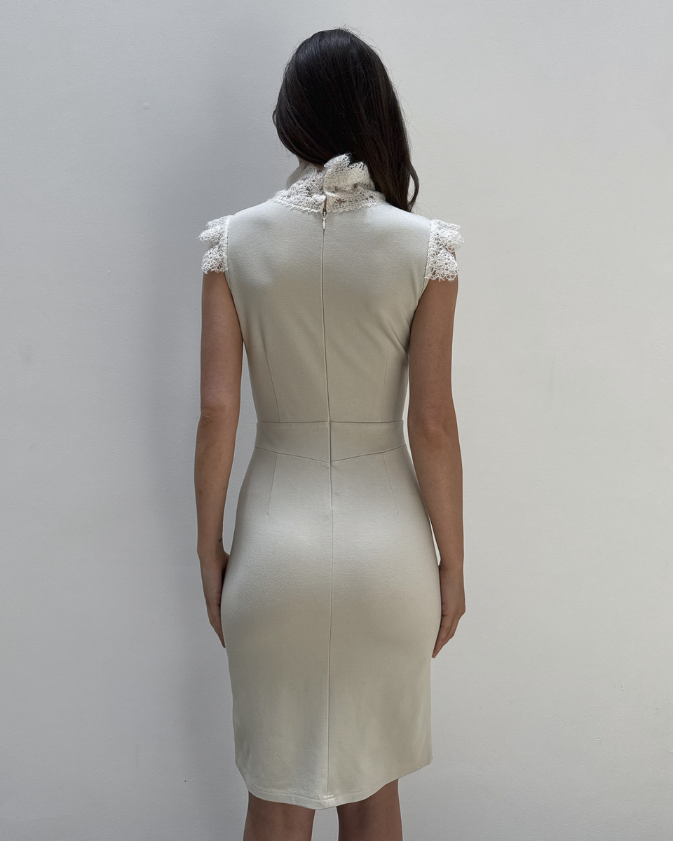 Paola Frani Lace-Trim Dress