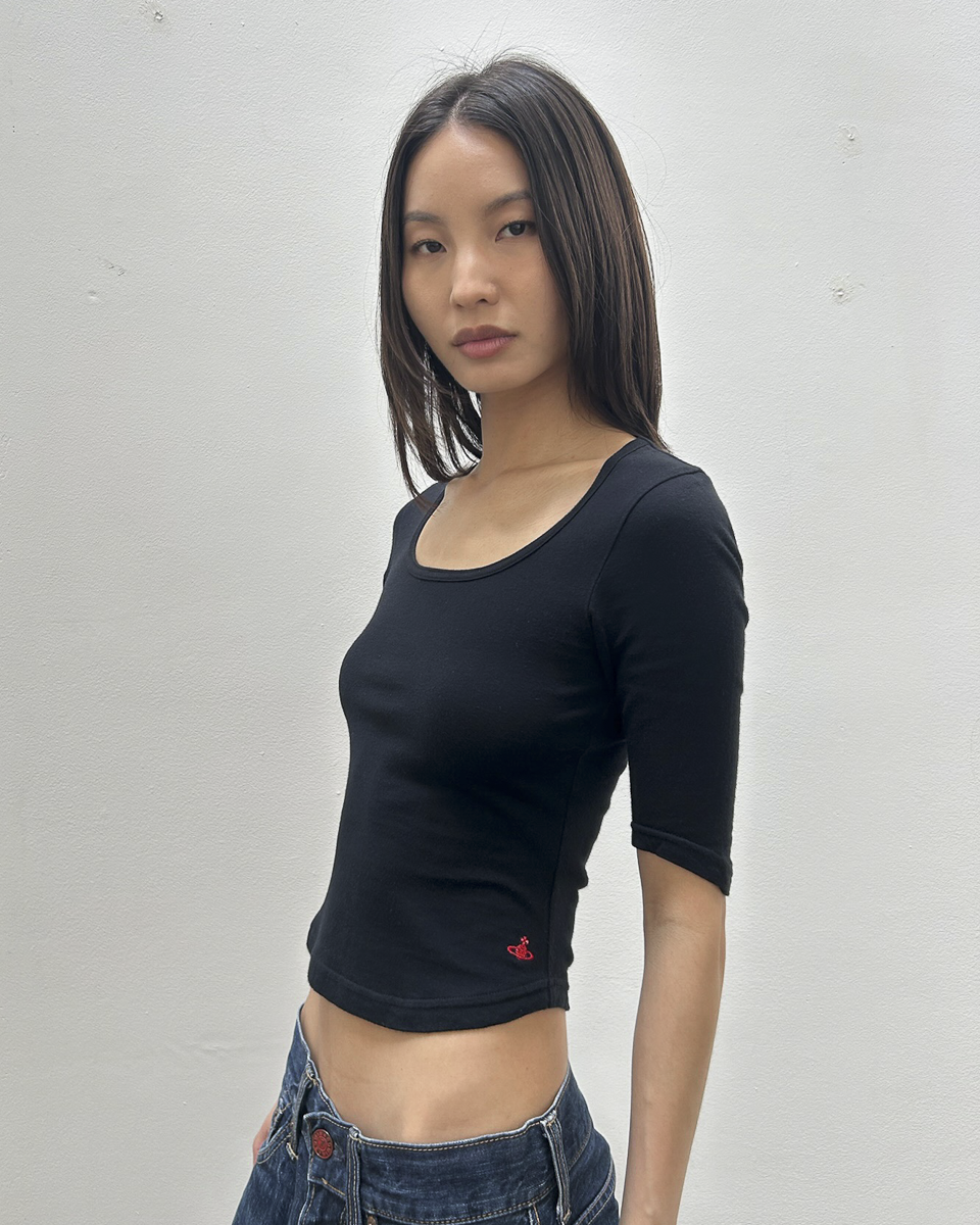 Vivienne Westwood 3/4 Sleeve Scoop Neck Top