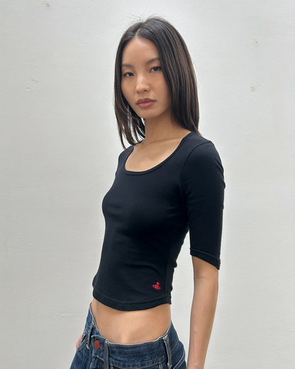 Vivienne Westwood 3/4 Sleeve Scoop Neck Top