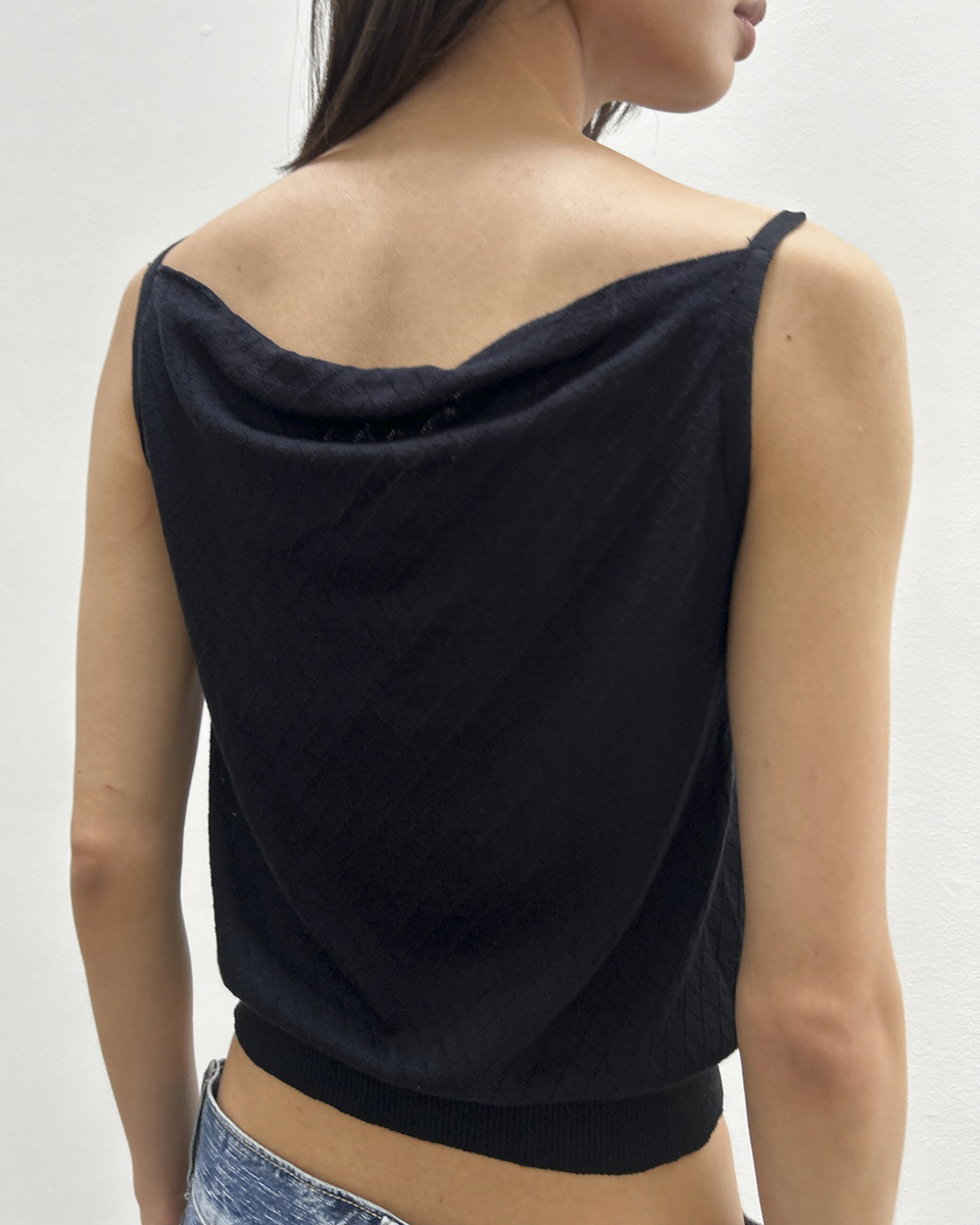 Yohji Yamamoto + Noir Pointelle Knit Top