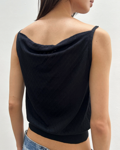 Yohji Yamamoto + Noir Pointelle Knit Top