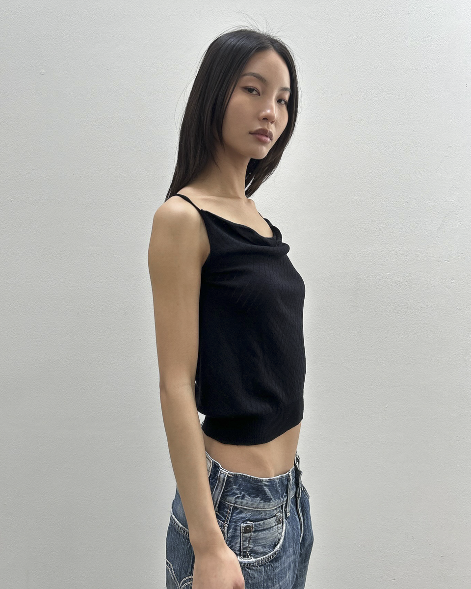 Yohji Yamamoto + Noir Pointelle Knit Top
