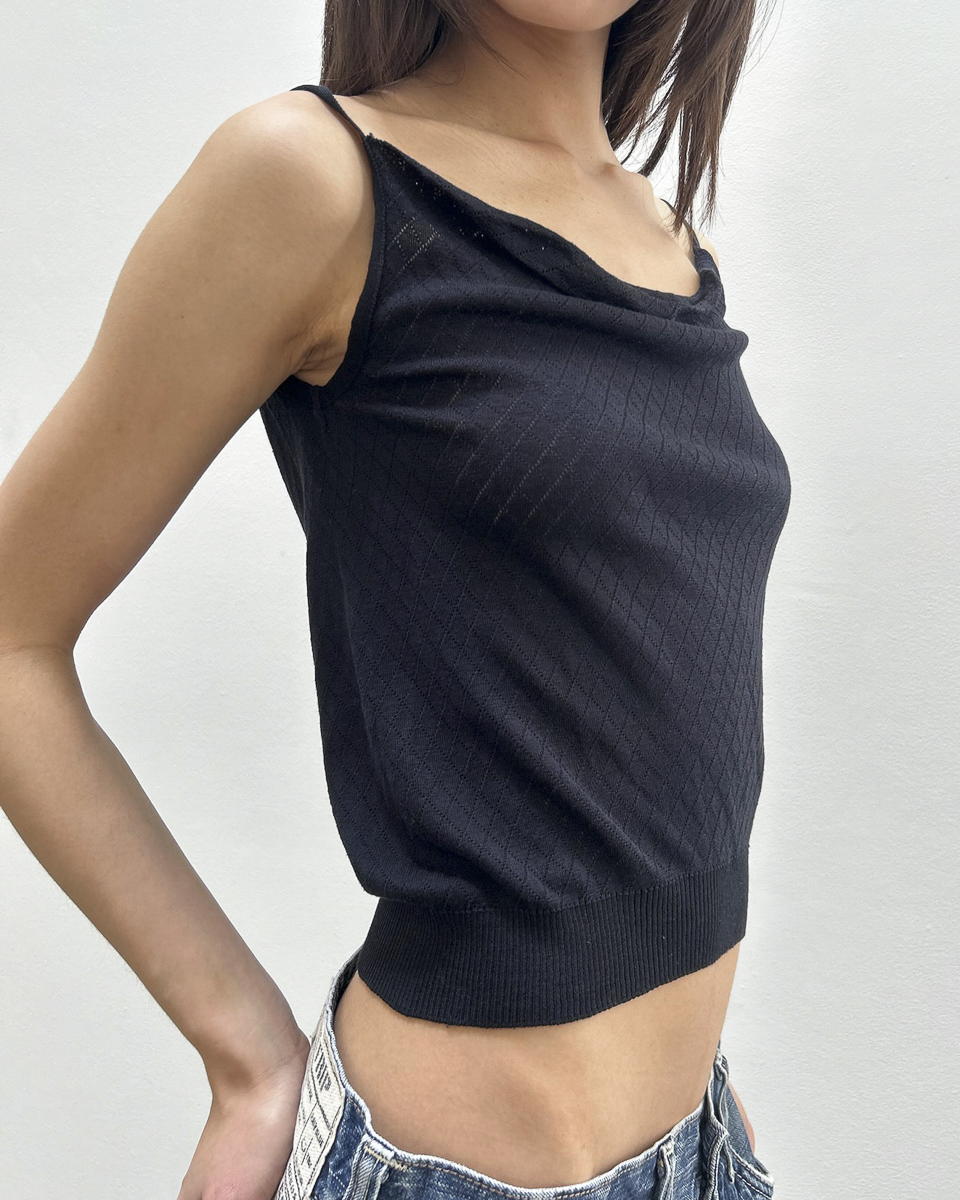 Yohji Yamamoto + Noir Pointelle Knit Top