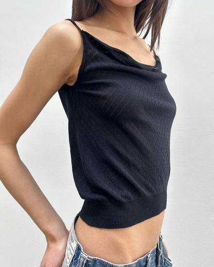 Yohji Yamamoto + Noir Pointelle Knit Top