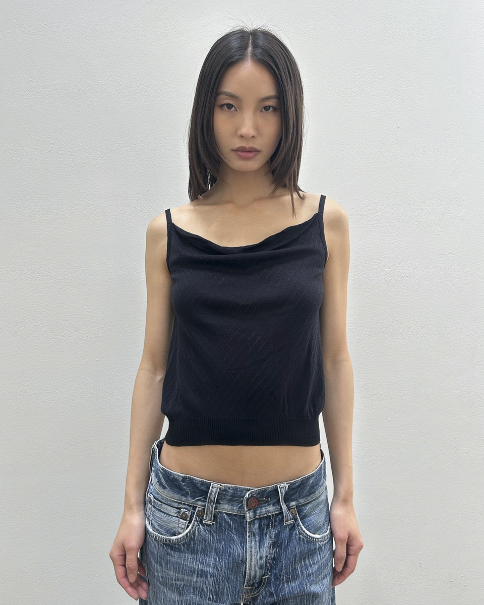 Yohji Yamamoto + Noir Pointelle Knit Top