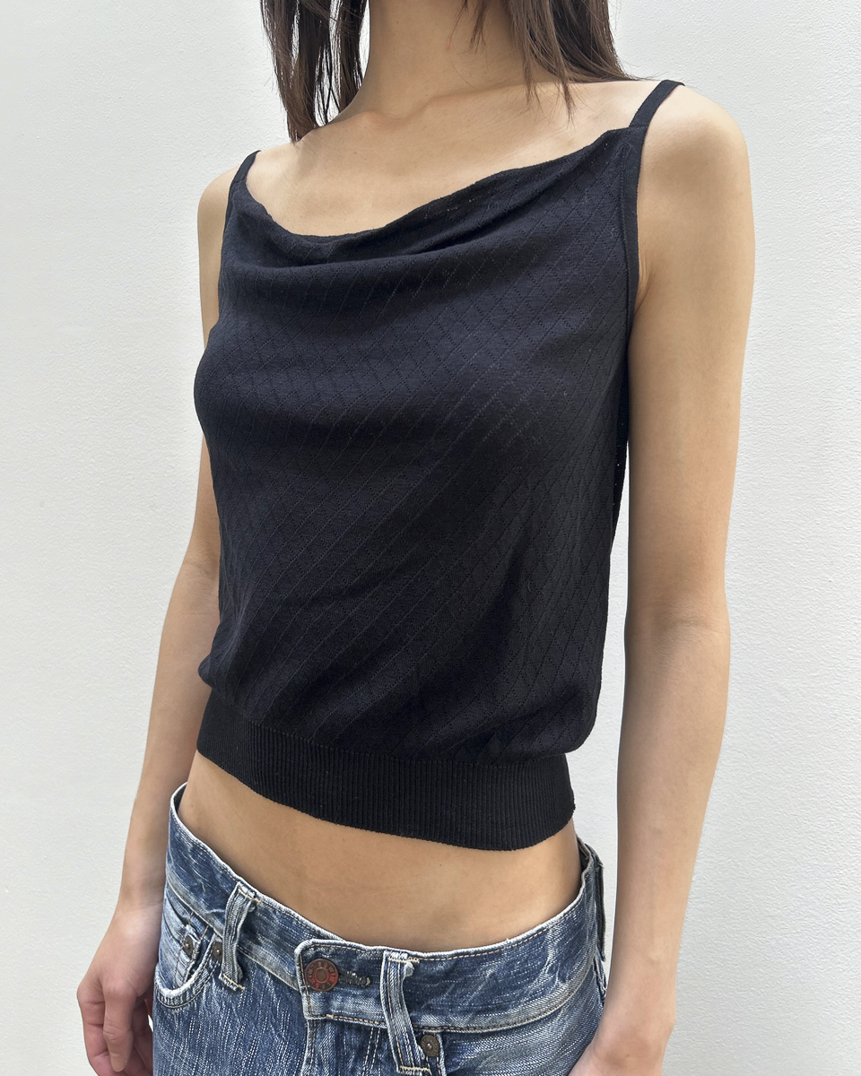 Yohji Yamamoto + Noir Pointelle Knit Top