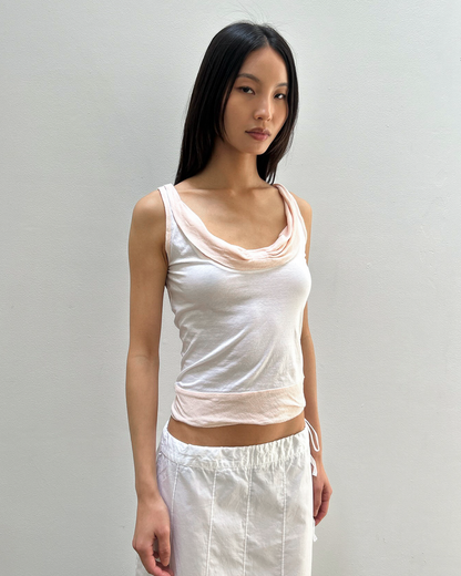 Emporio Armani Two-Tone Cowl Neck Top