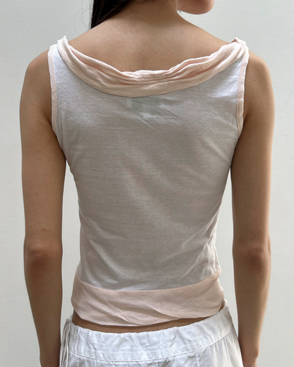 Emporio Armani Two-Tone Cowl Neck Top