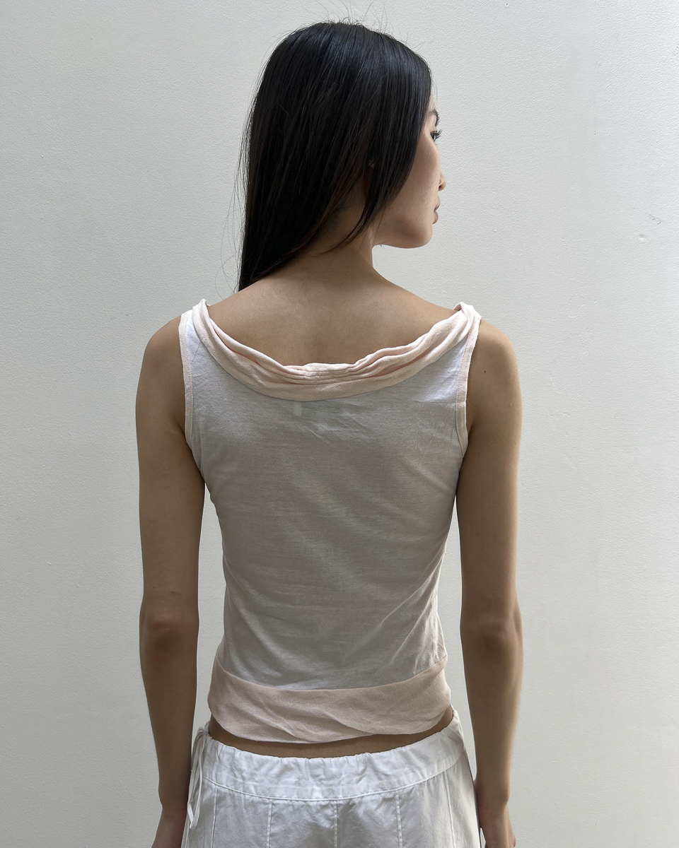 Emporio Armani Two-Tone Cowl Neck Top