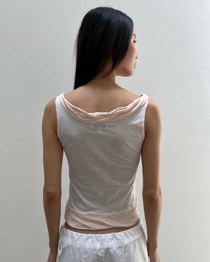 Emporio Armani Two-Tone Cowl Neck Top
