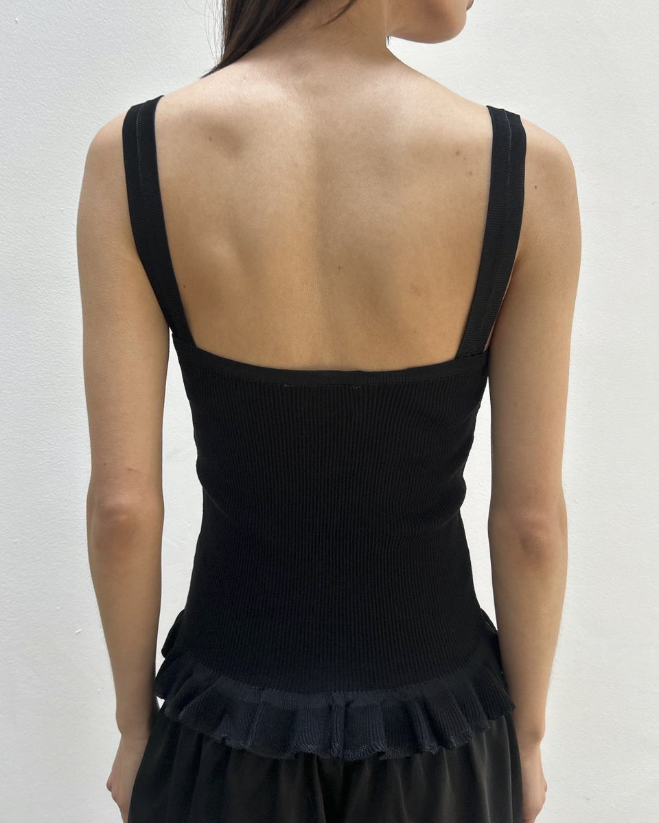 Fendi by Karl Lagerfeld Ruffle Trim Top