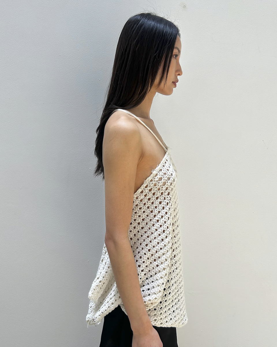 Marc Le Bihan Open-Knit Crochet Halter Top