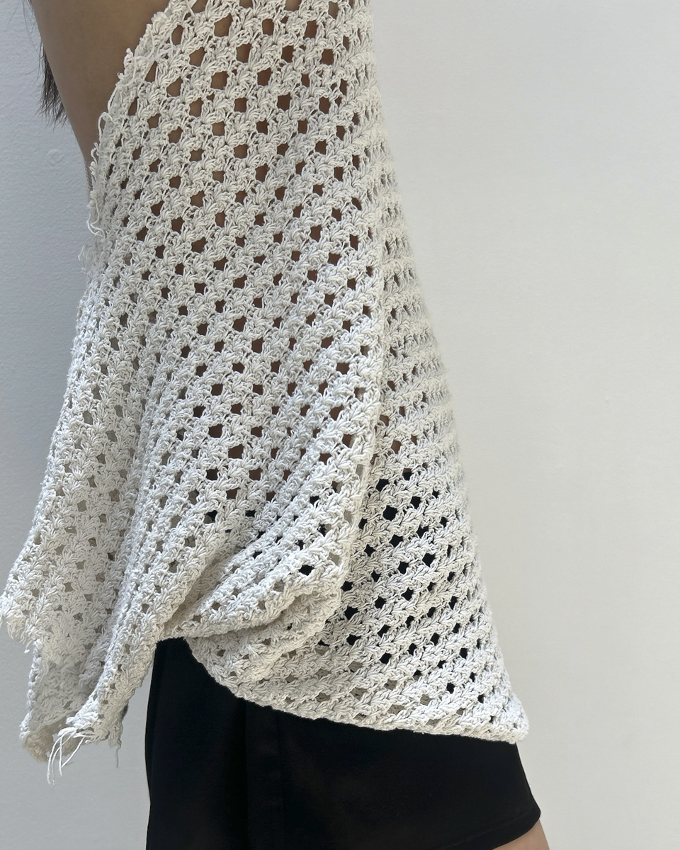 Marc Le Bihan Open-Knit Crochet Halter Top