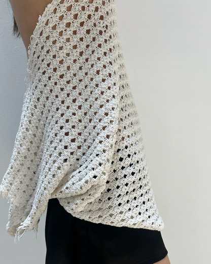 Marc Le Bihan Open-Knit Crochet Halter Top