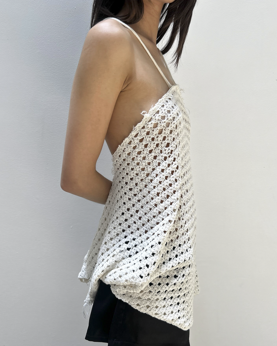 Marc Le Bihan Open-Knit Crochet Halter Top