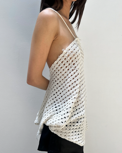 Marc Le Bihan Open-Knit Crochet Halter Top