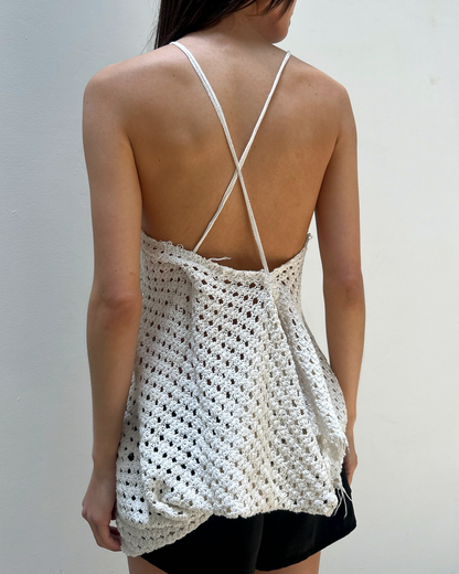 Marc Le Bihan Open-Knit Crochet Halter Top