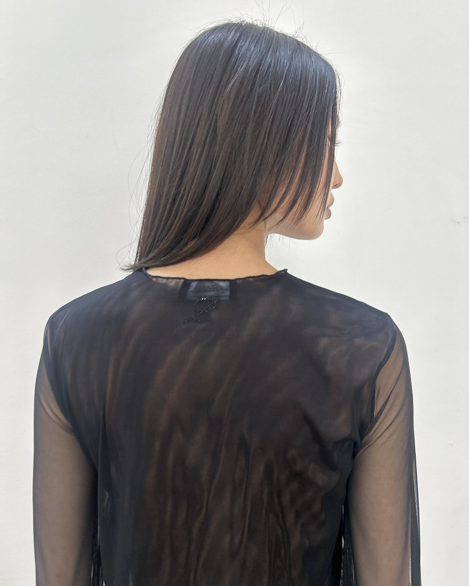 Blumarine Sheer Mesh Tie-Front Tunic / Dress