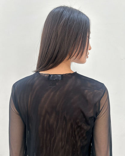 Blumarine Sheer Mesh Tie-Front Tunic / Dress
