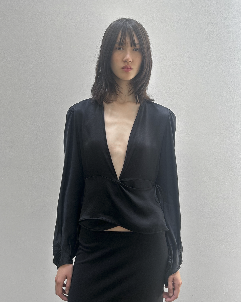 Yves Saint Laurent Silk Wrap Blouse
