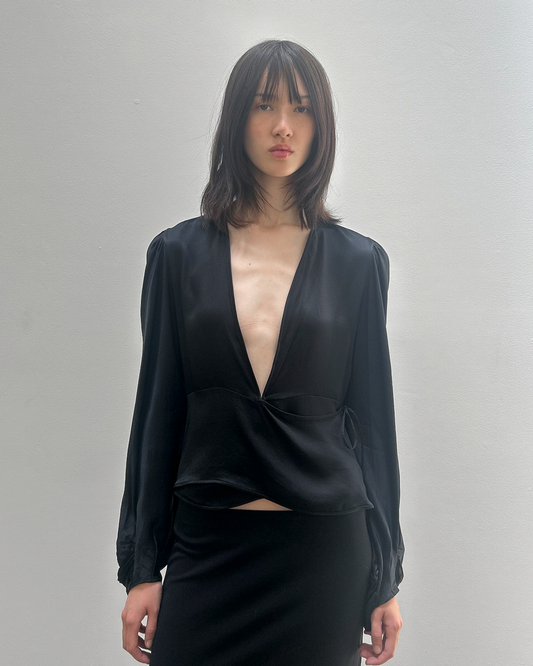 Yves Saint Laurent Silk Wrap Blouse