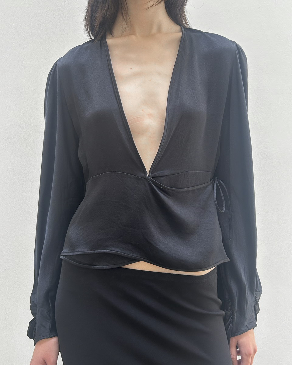 Yves Saint Laurent Silk Wrap Blouse