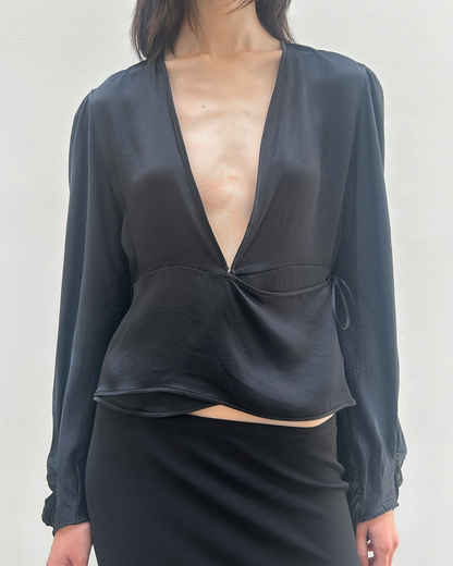 Yves Saint Laurent Silk Wrap Blouse