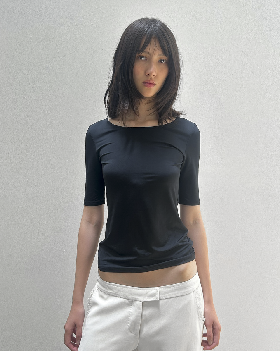 Yohji Yamamoto + Noir 3/4 Sleeve Top