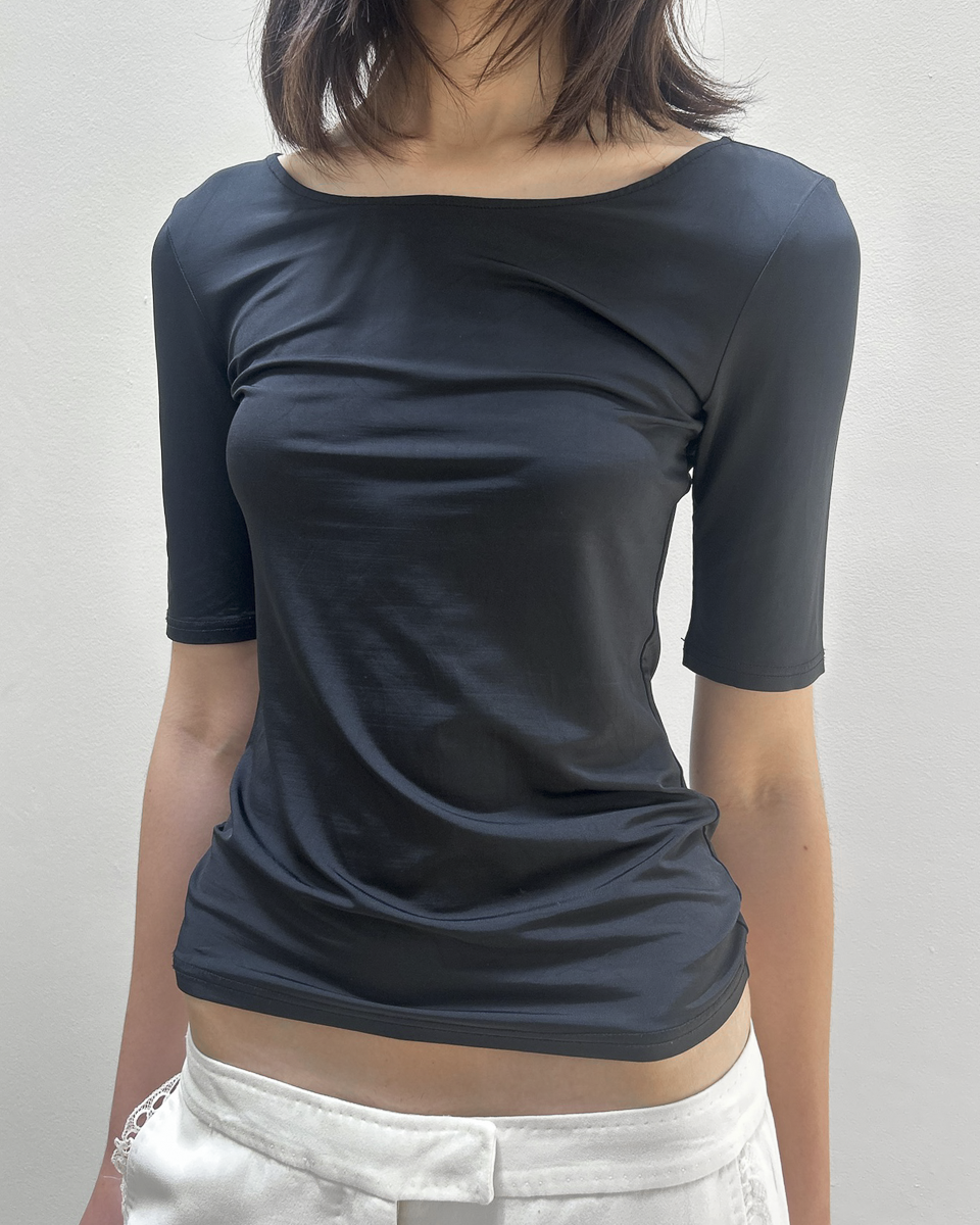 Yohji Yamamoto + Noir 3/4 Sleeve Top