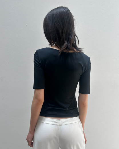 Yohji Yamamoto + Noir 3/4 Sleeve Top
