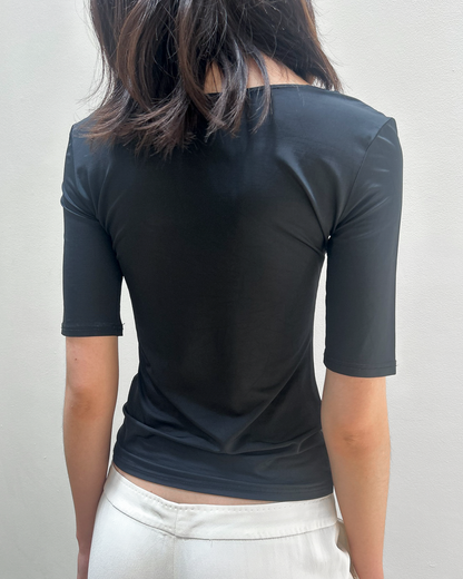 Yohji Yamamoto + Noir 3/4 Sleeve Top