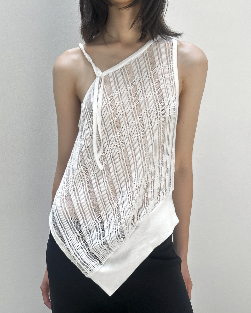 Y's Yohji Yamamoto Open-Weave Knit Top
