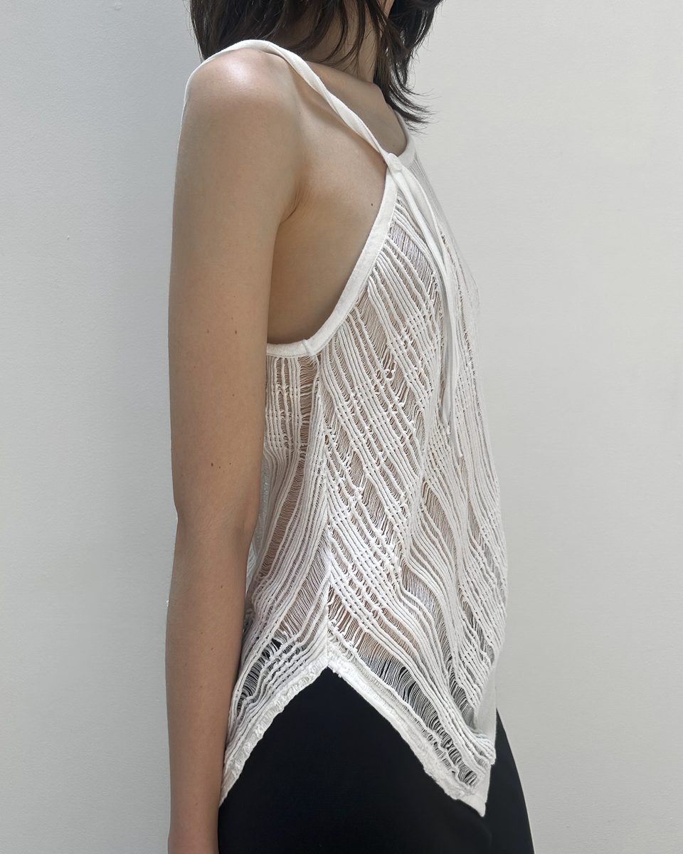 Y's Yohji Yamamoto Open-Weave Knit Top