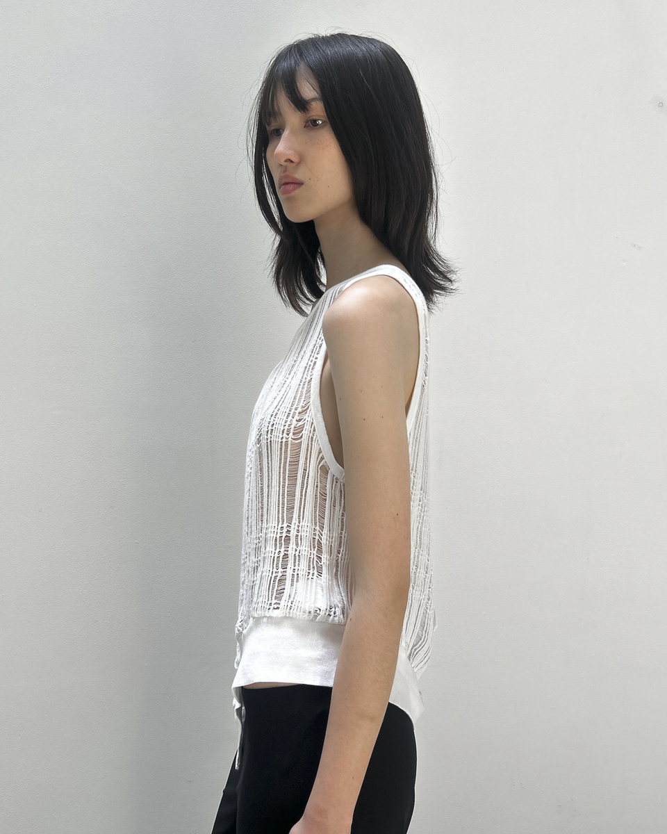 Y's Yohji Yamamoto Open-Weave Knit Top