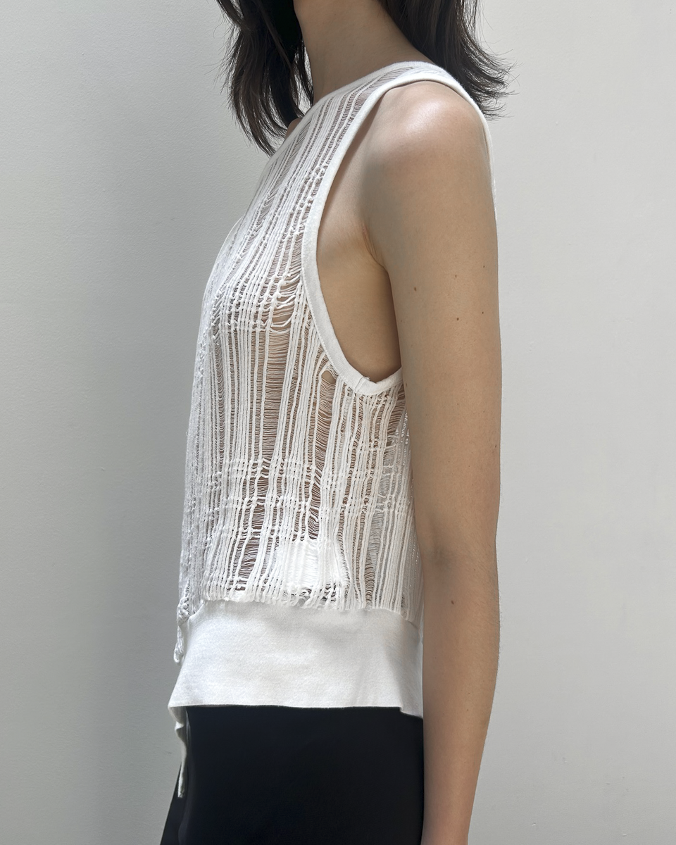 Y's Yohji Yamamoto Open-Weave Knit Top