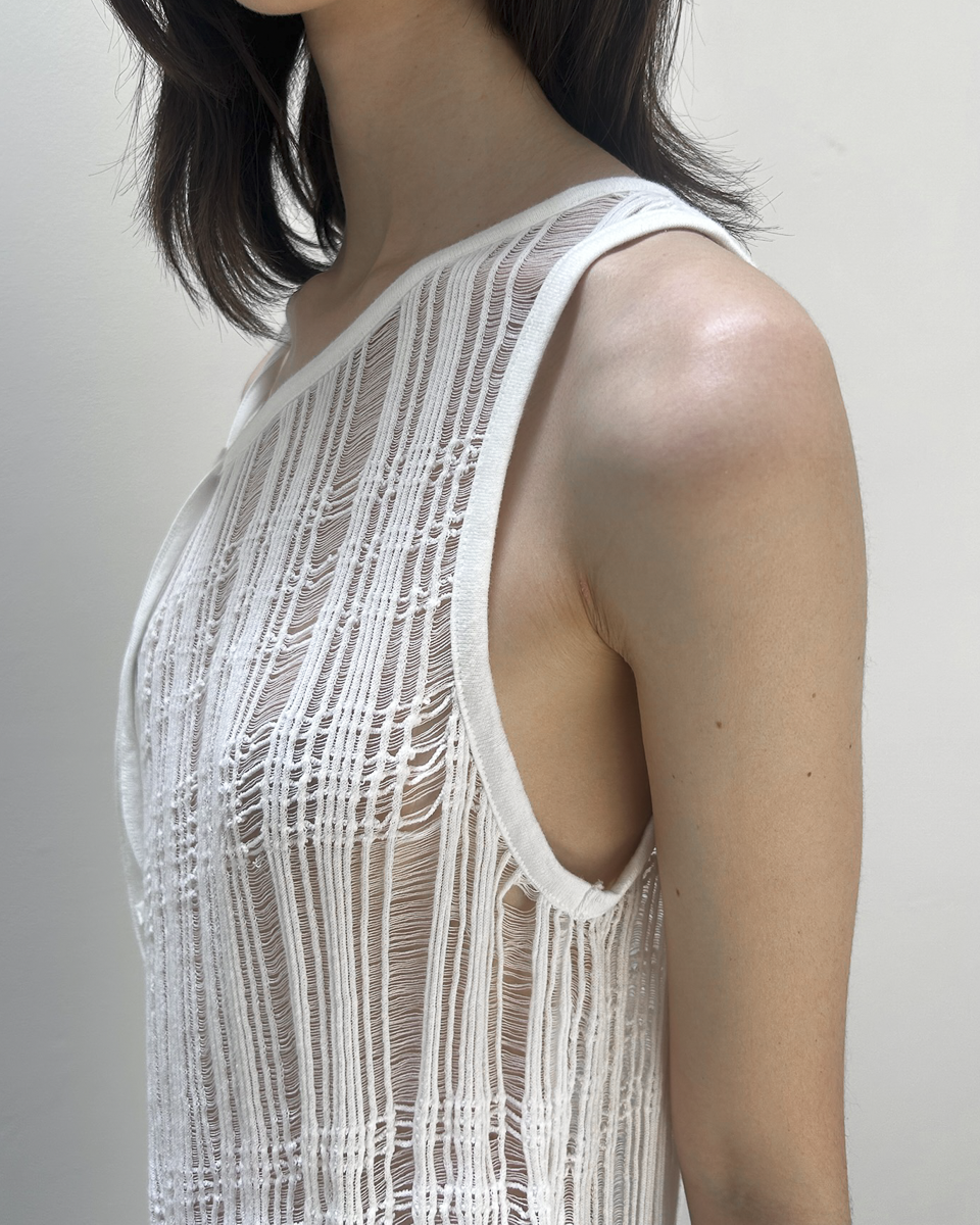 Y's Yohji Yamamoto Open-Weave Knit Top