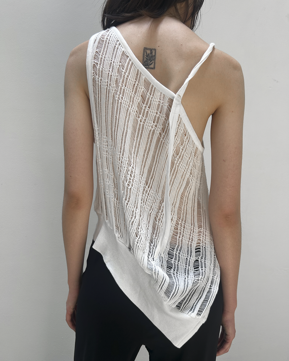 Y's Yohji Yamamoto Open-Weave Knit Top