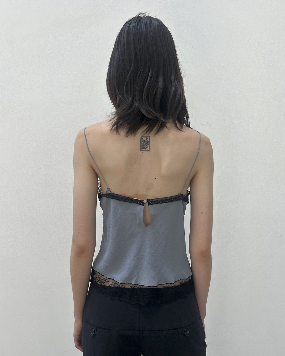 Nina Ricci Lace-Trim Silk Top