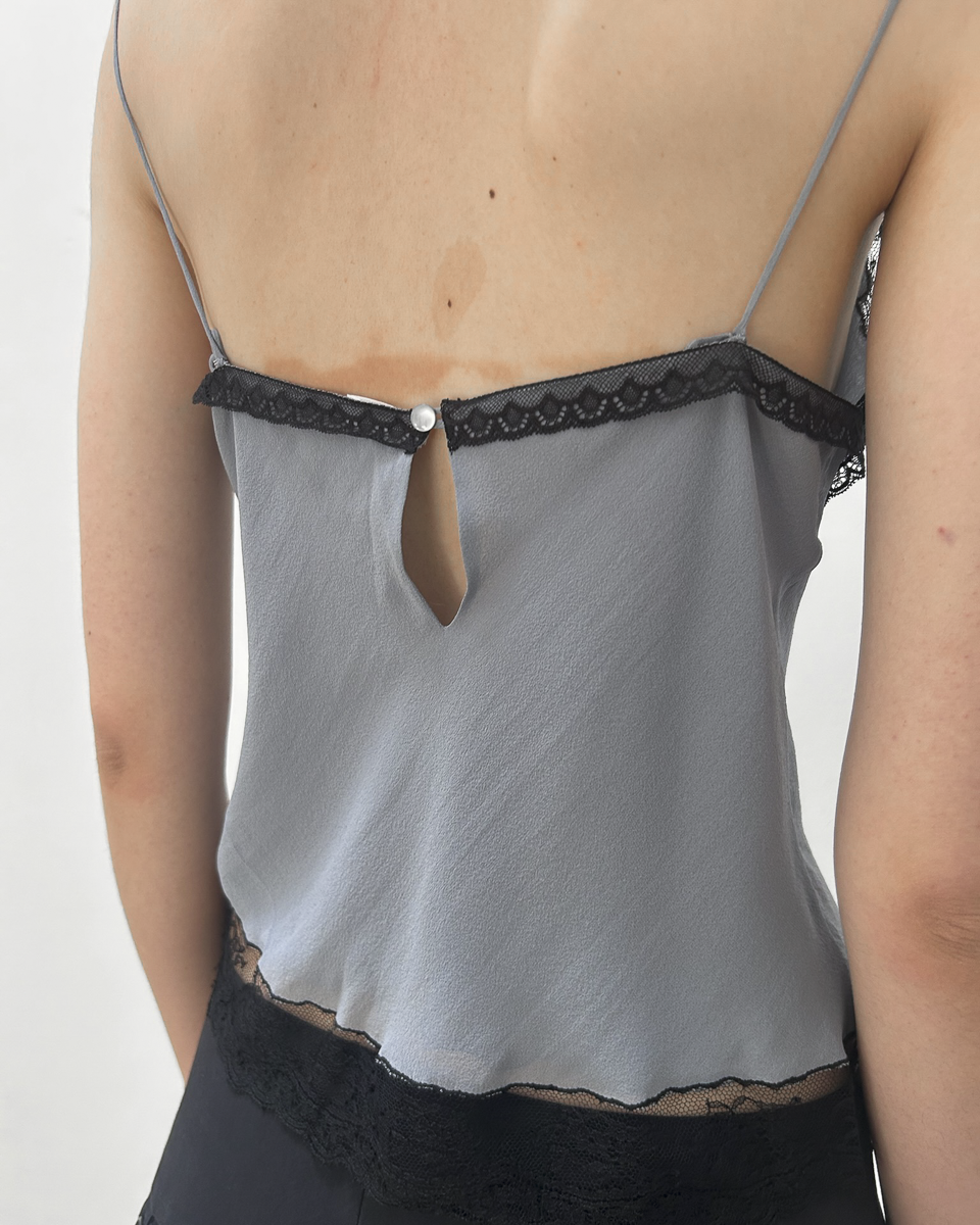 Nina Ricci Lace-Trim Silk Top
