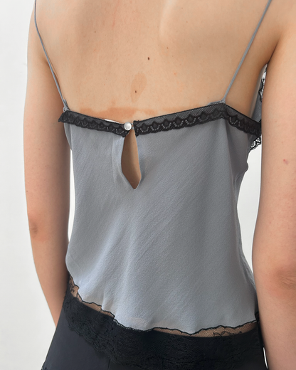 Nina Ricci Lace-Trim Silk Top
