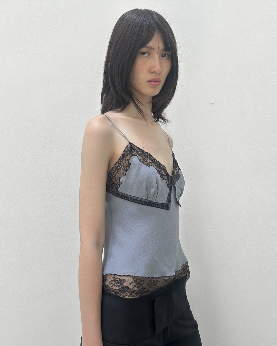Nina Ricci Lace-Trim Silk Top