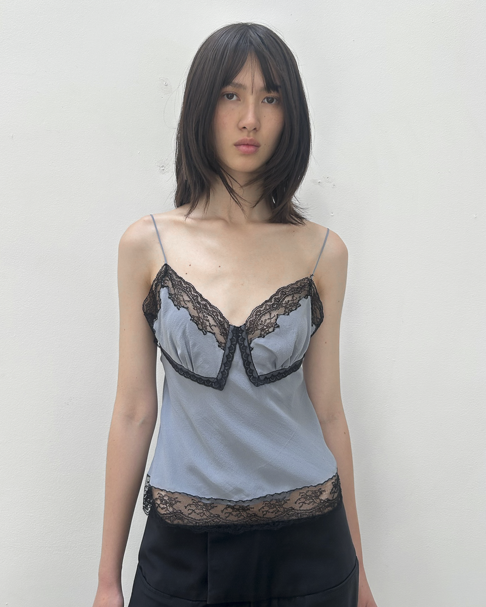 Nina Ricci Lace-Trim Silk Top