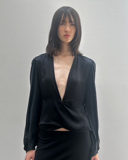 Yves Saint Laurent Silk Wrap Blouse