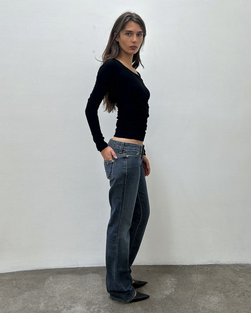 Notify Low-Rise Light-Wash Denim