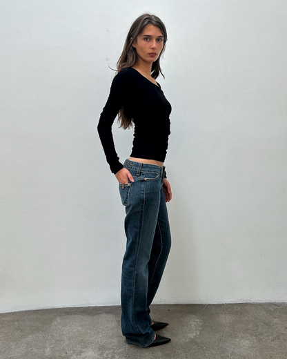 Notify Low-Rise Light-Wash Denim