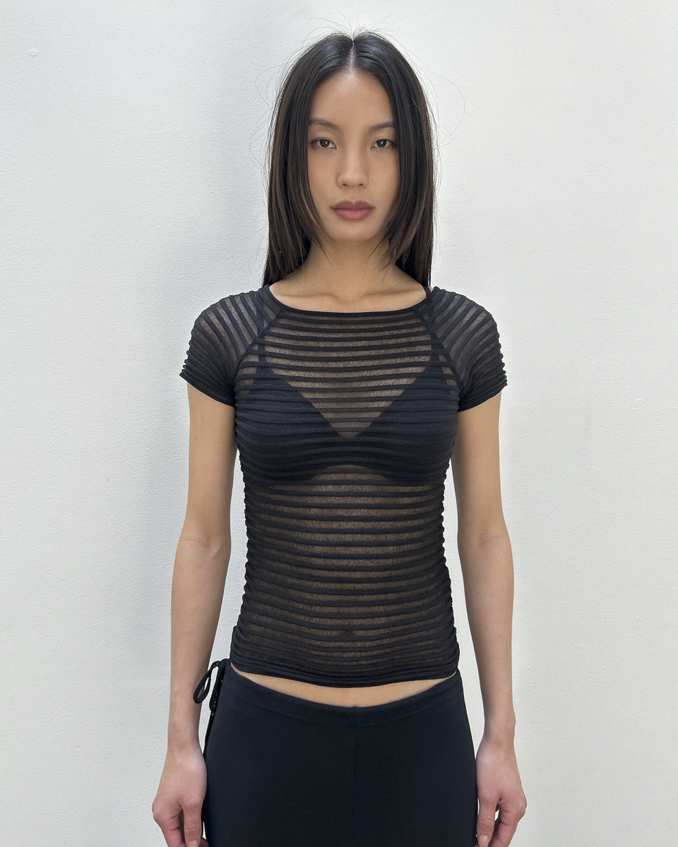 Emporio Armani SS2002 Accordion Top