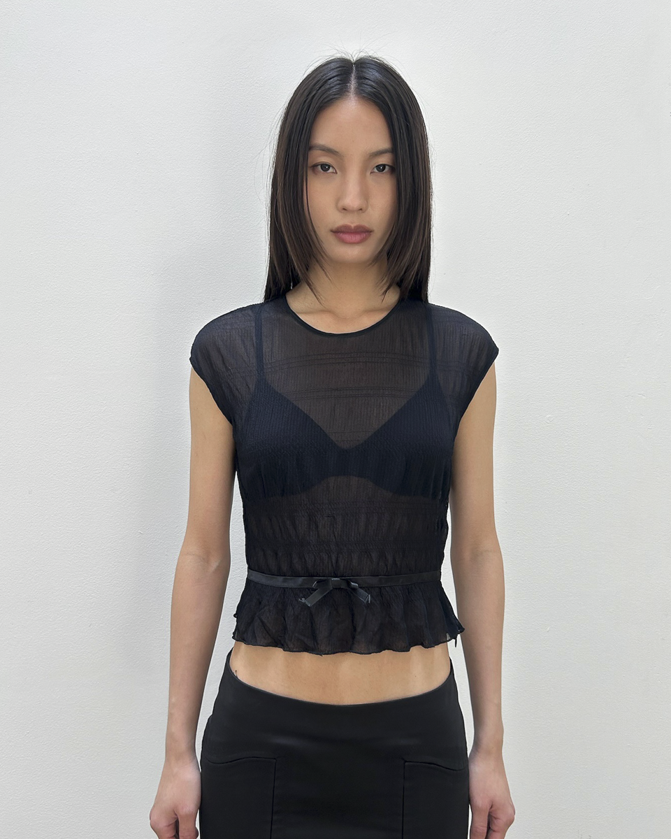 Anna Molinari Sheer Bow Top