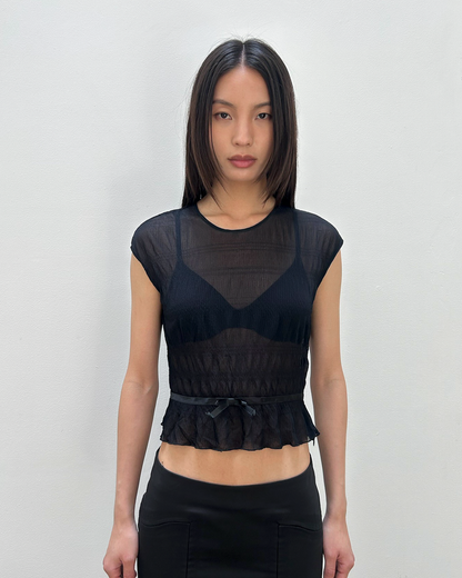 Anna Molinari Sheer Bow Top