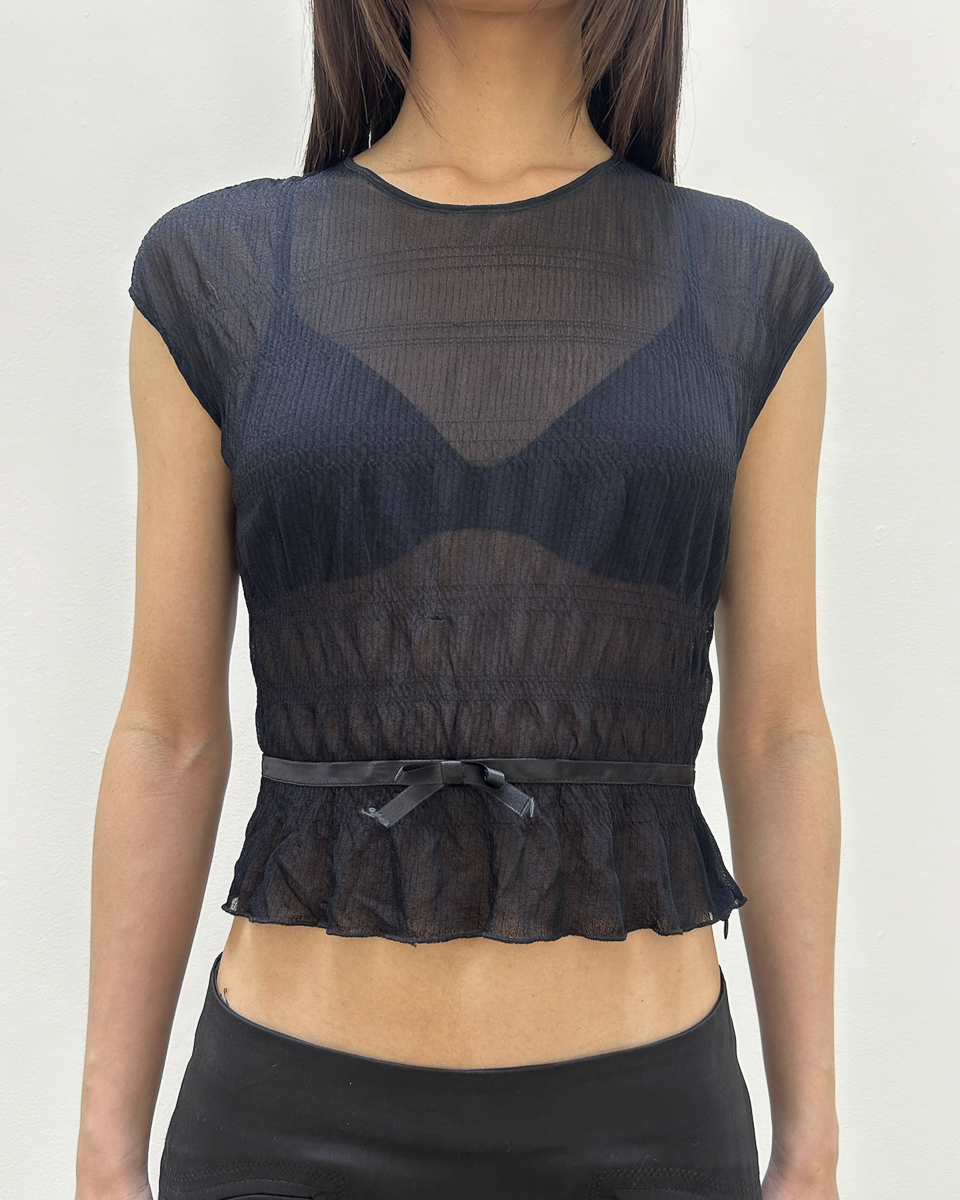 Anna Molinari Sheer Bow Top
